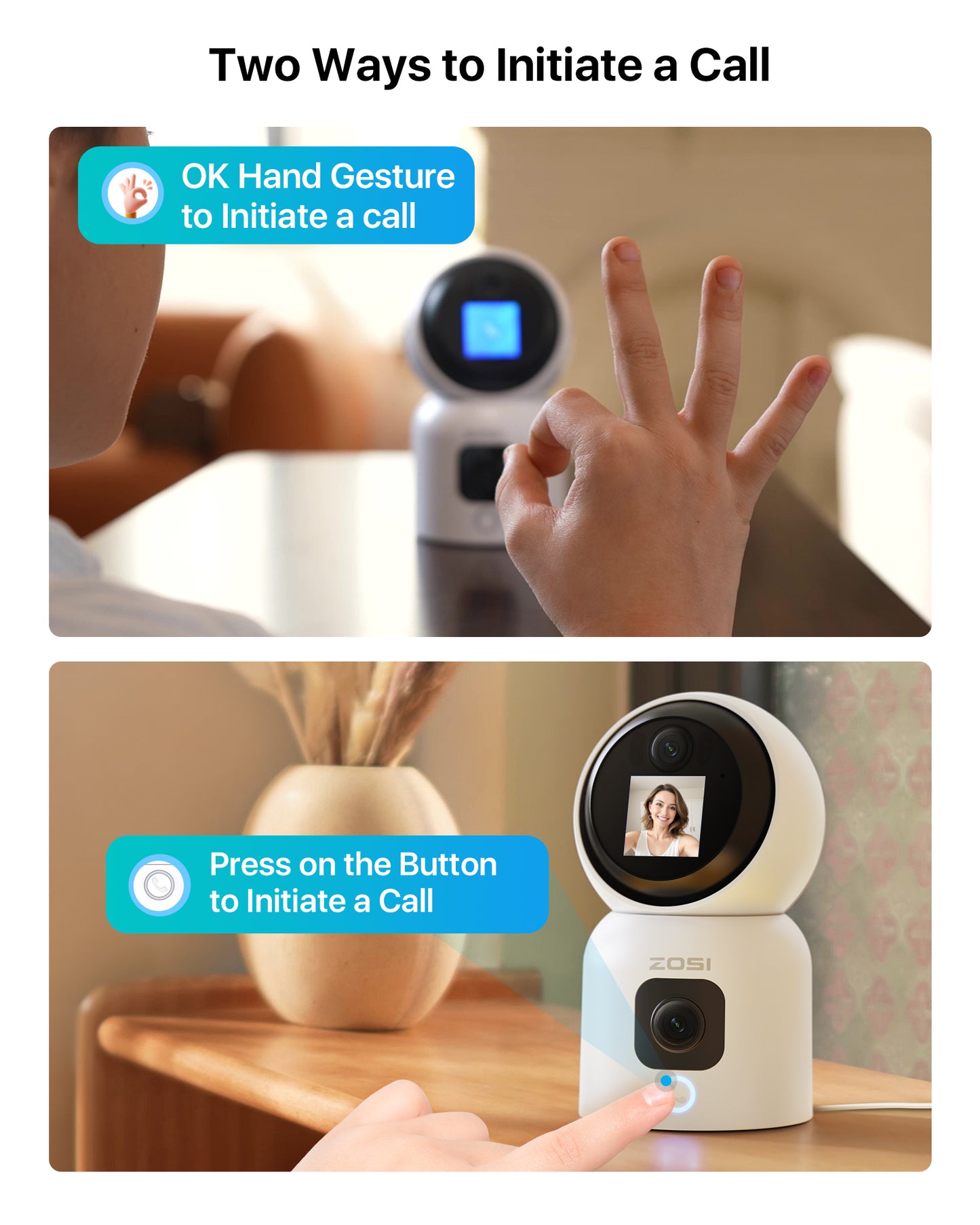 Baby monitor C516 2MP with Audio call, dual band wifi