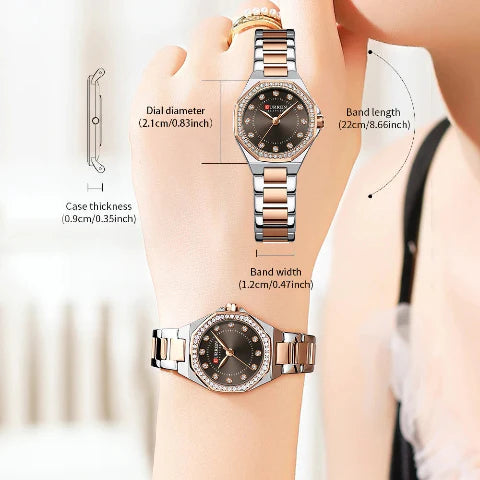ከረን የሴቶች የሚያብለጨልጭ Rhinestone Blanche Watch (መደወል 2.1 ሴሜ) - CUR229