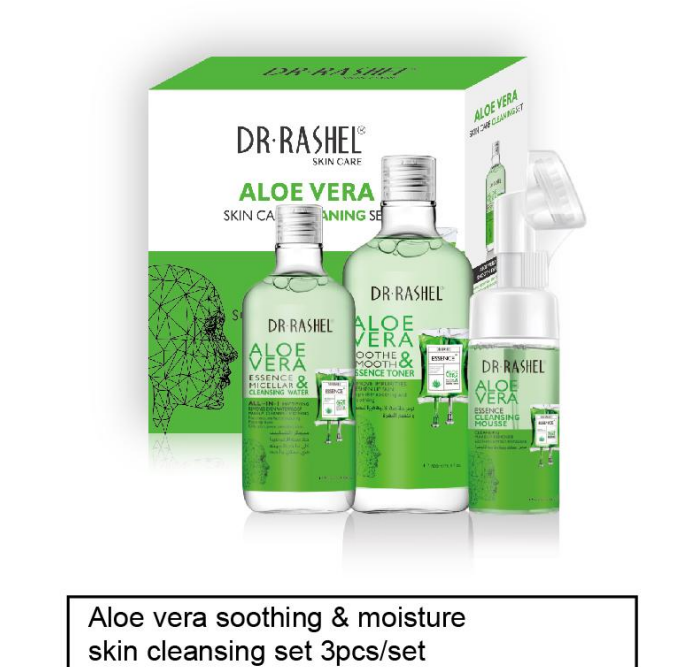 Aloe Vera Soothing and Moisture Skin Cleansing Set 3 pcs Dr.Rasel