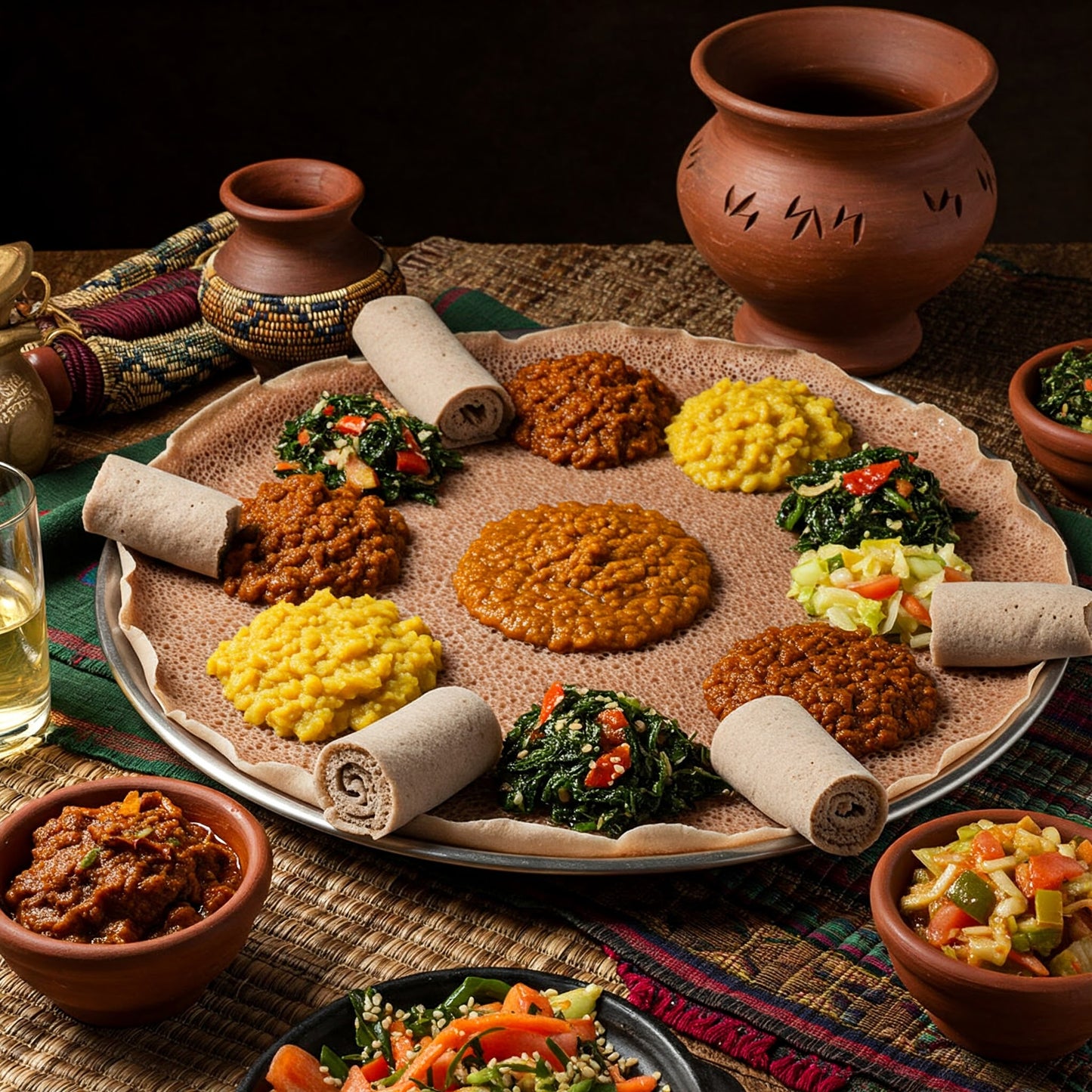 እንጀራ - እንጀራ - የኢትዮጵያ ባህላዊ ጠፍጣፋ ዳቦ