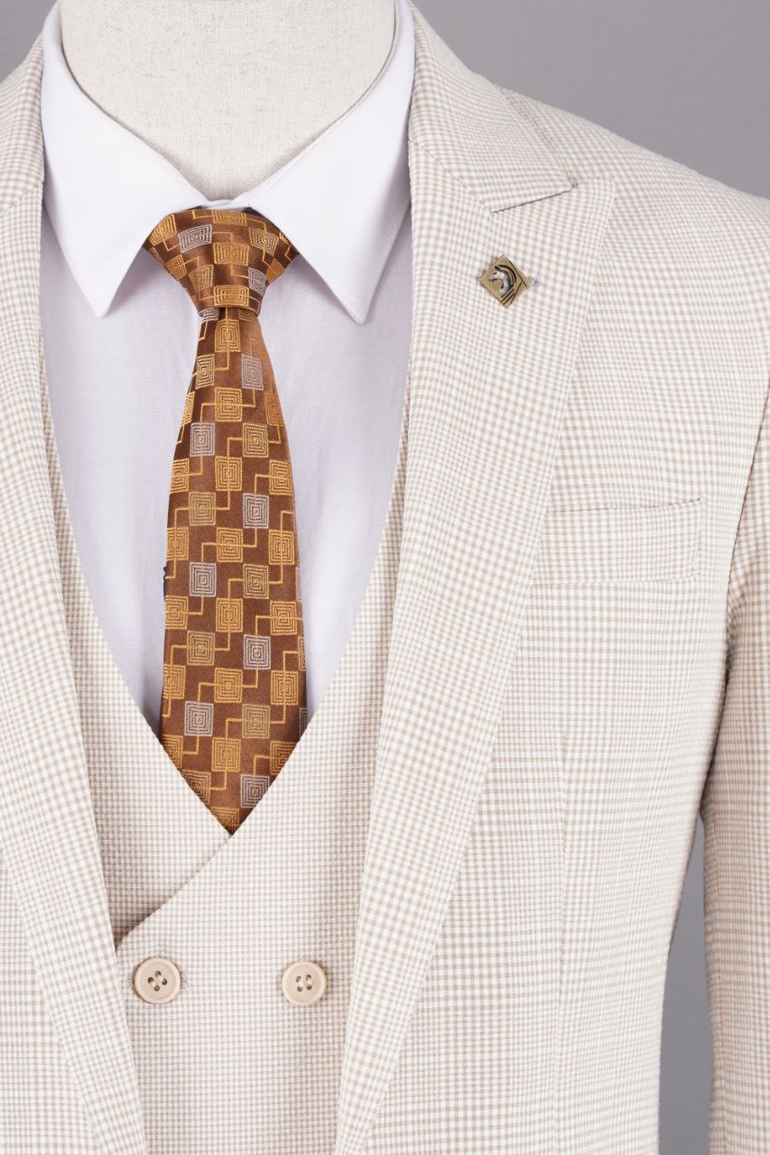 Elegant Creamy Turkish Suit for Men – Premium Tailored Design - Excellence