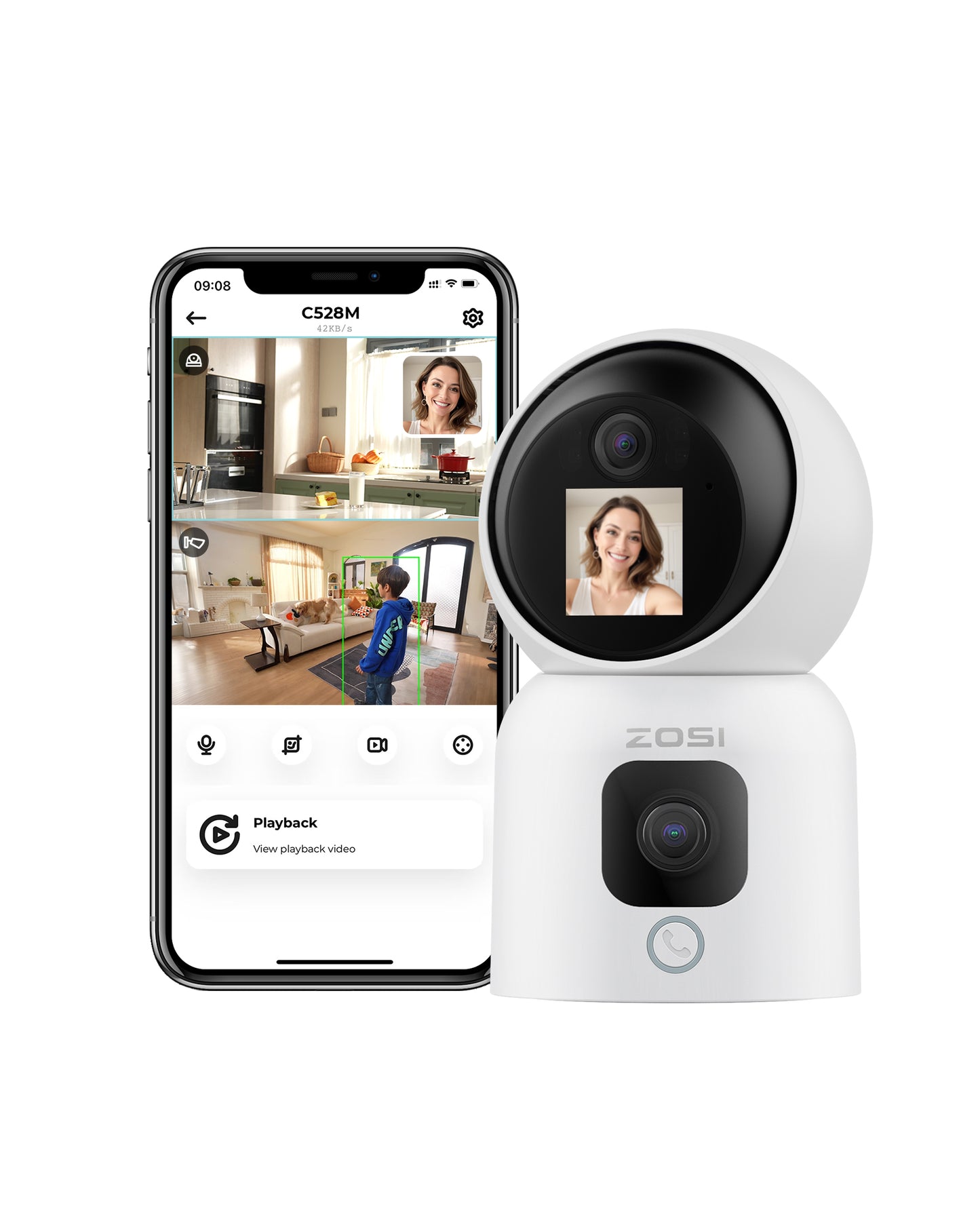 Baby monitor C516 2MP with Audio call, dual band wifi