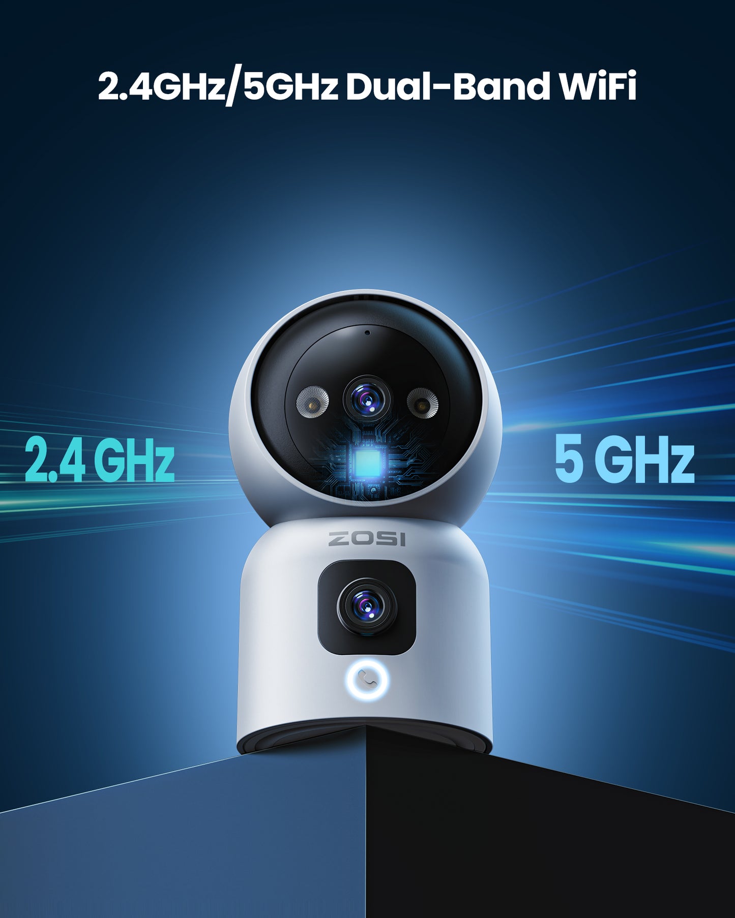 የህጻን ሞኒተር C518 3ሜፒ 3ሜፒ ከድምጽ ጥሪ፣ ባለሁለት ባንድ ዋይፋይ