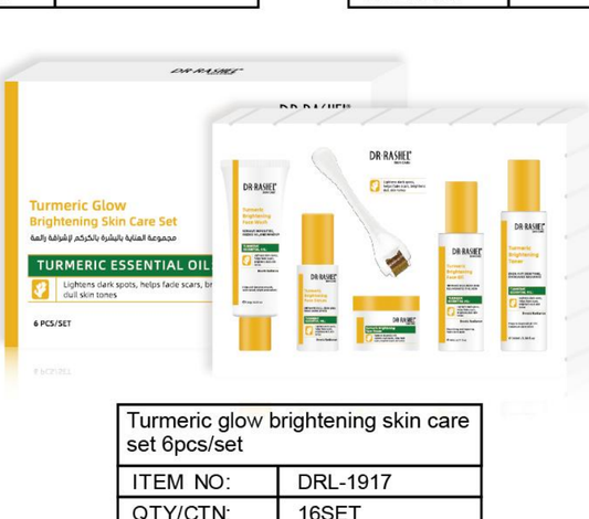 Turmeric Glow Brightening Skin Care set 6pc Dr.Rashel
