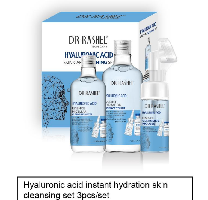 Hyaluronic Acid Instant Hydration Skin cleansing Set 3 PCs Dr.Rashel