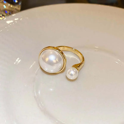 Opening Adjustable Pearl Ring Jewelry Accessories Imitation Pearl Pearl Open Rings Silver Copper Korean Pearl Ring Lady/Girls