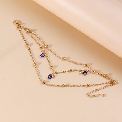 Aihua Bohemian Anklets Bracelets For Women Multiple Layers Turkish Eyes Ankle Bracelet Barefoot Sandals Pulseras Foot Jewelry