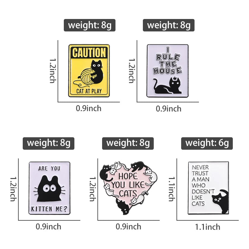 Never Trust A Man Who Doesn't Like Cats Enamel Pins Cute Cat I Rule The House Brooch Lapel Badge Jewelry Gift for Lover Cats