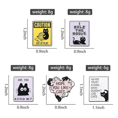 Never Trust A Man Who Doesn't Like Cats Enamel Pins Cute Cat I Rule The House Brooch Lapel Badge Jewelry Gift for Lover Cats