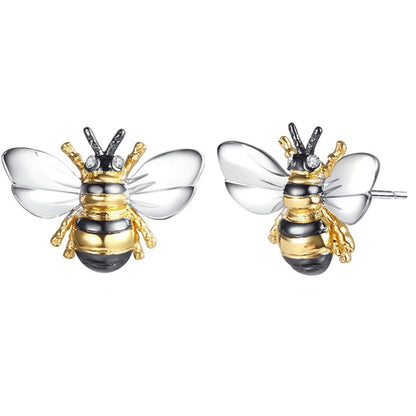 Huitan Delicate Bee Earrings Women for Wedding Engagement Good Quality Ear Accessories Dance Party Funny Earrings Trendy Jewelry